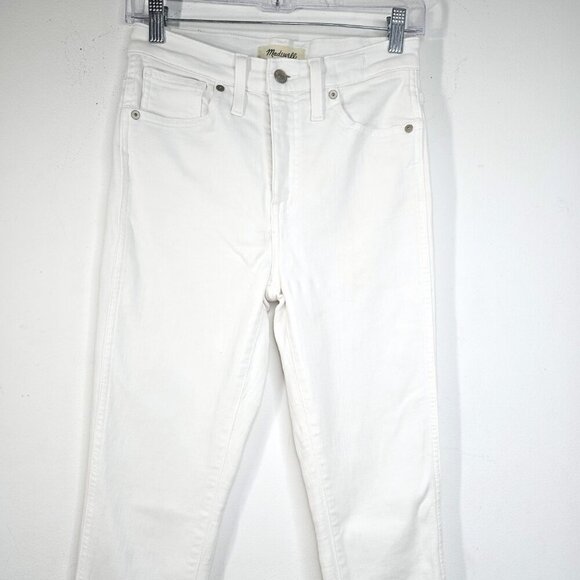MADEWELL 10” High Rise Skinny White Denim Jeans - Picture 9 of 10